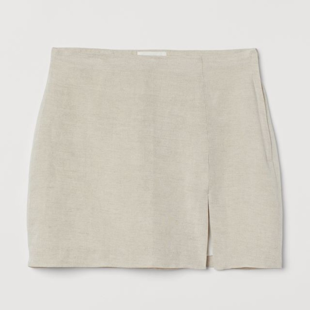 Linen-blend Mini Skirt